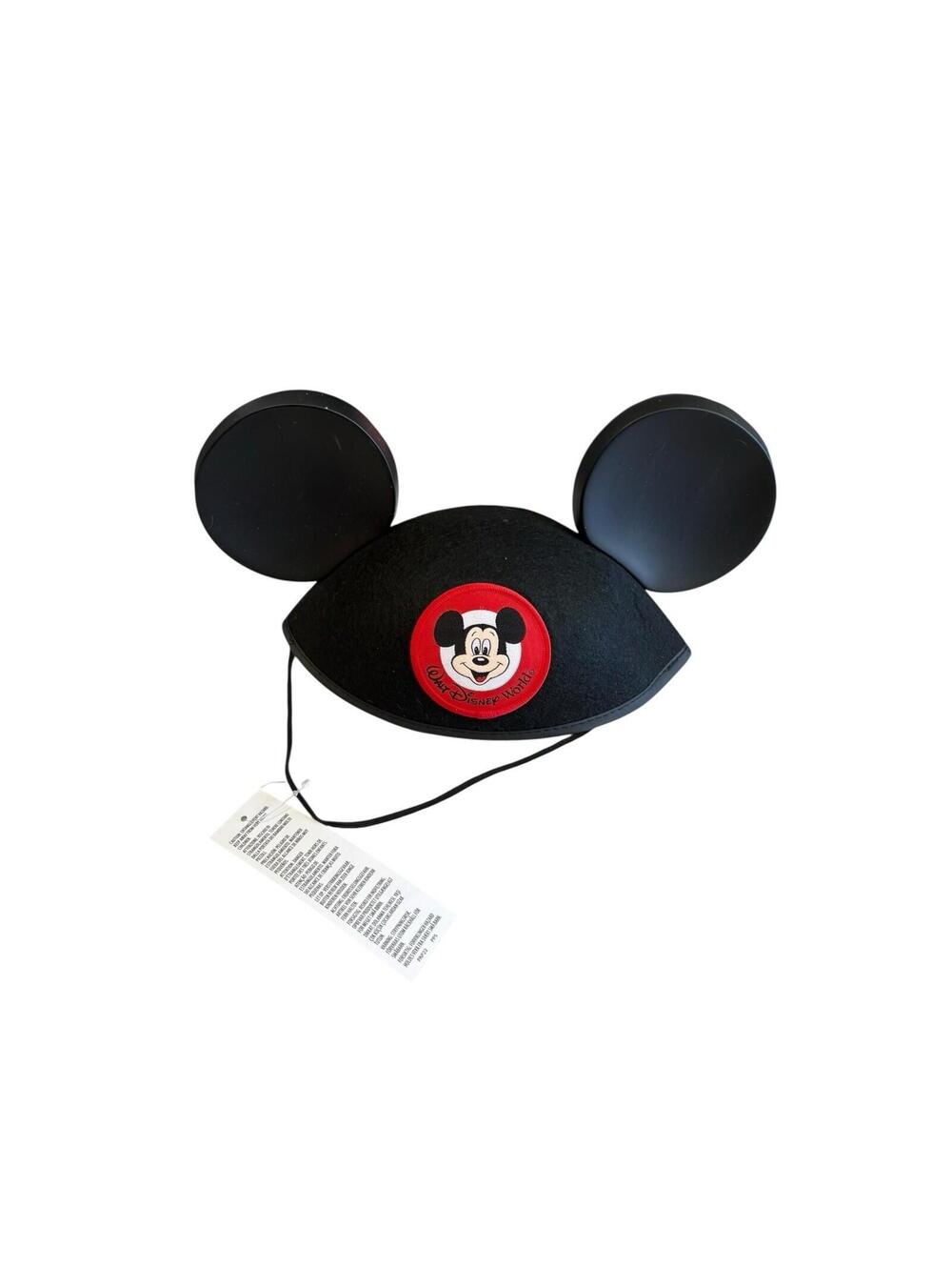 Disney Black Mickey Mouse Ear Hat with Red Logo